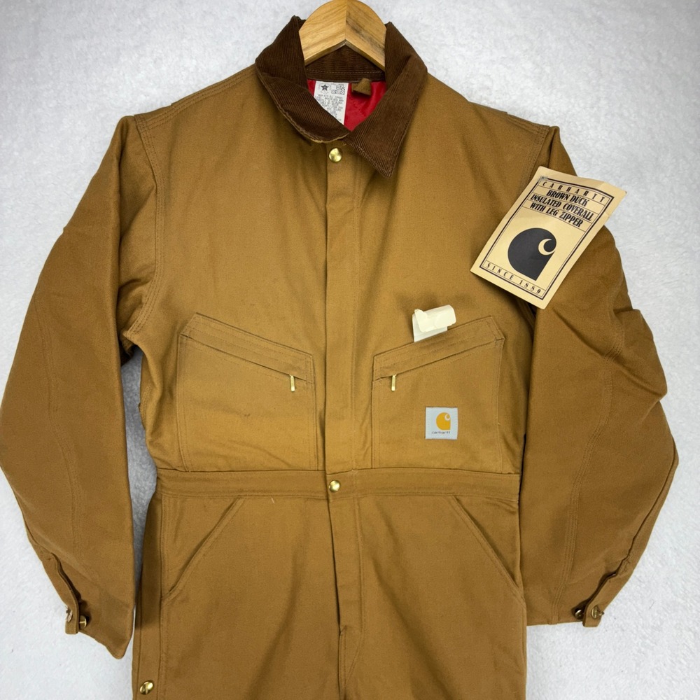 Carhartt Insulated Coveralls Quilt Lined Mens 38 Tall 996QZT Leg Zipper NWT NOS